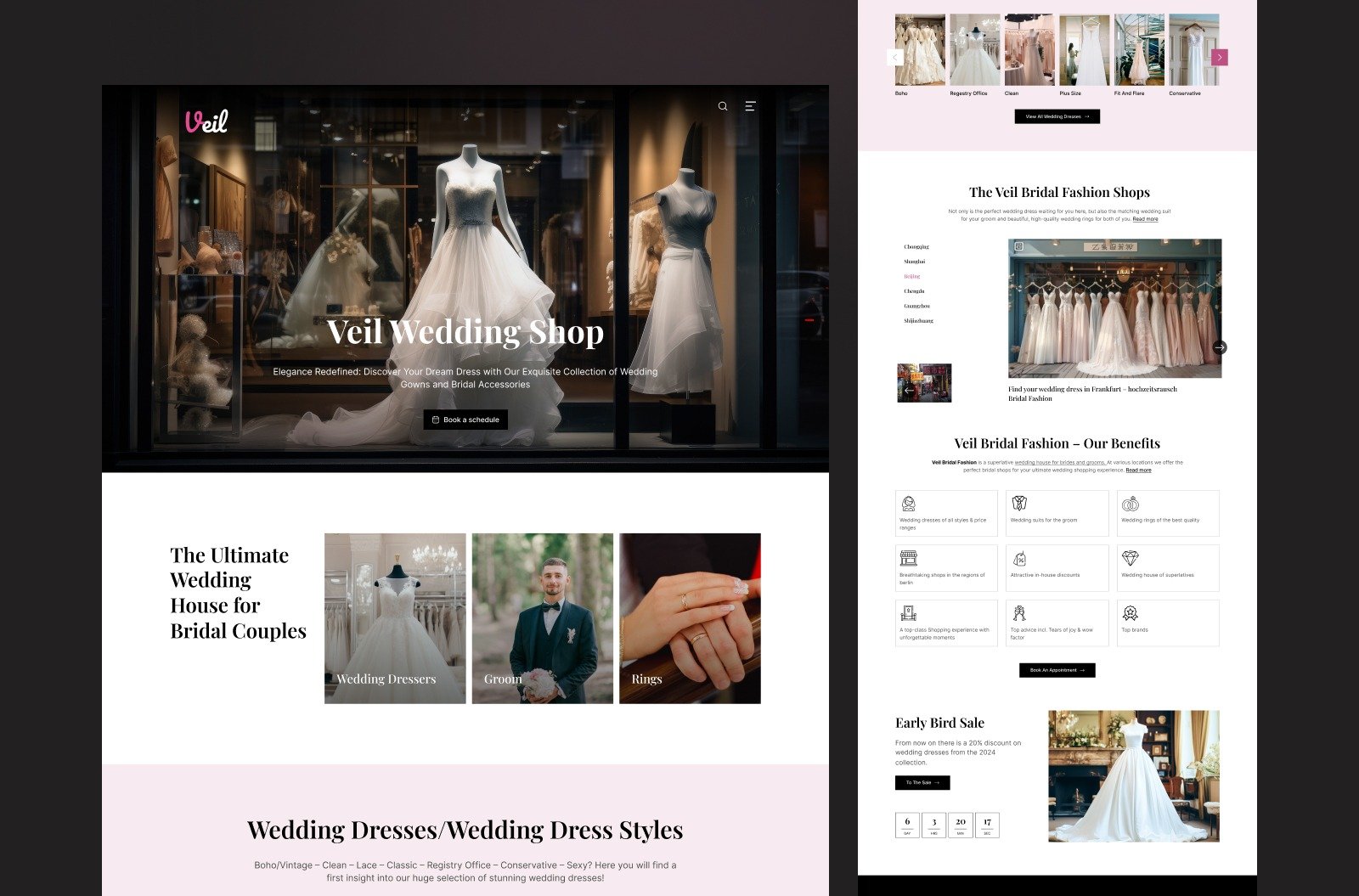 Veil wedding webiste
