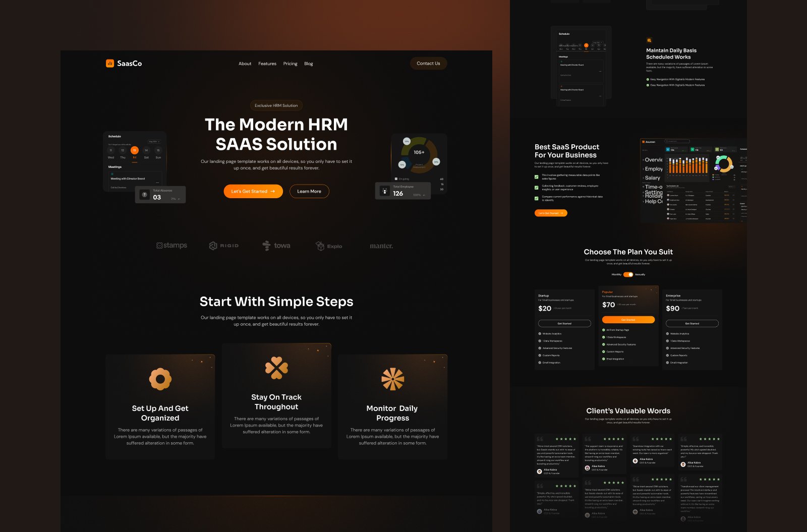 Saasco saas landing page