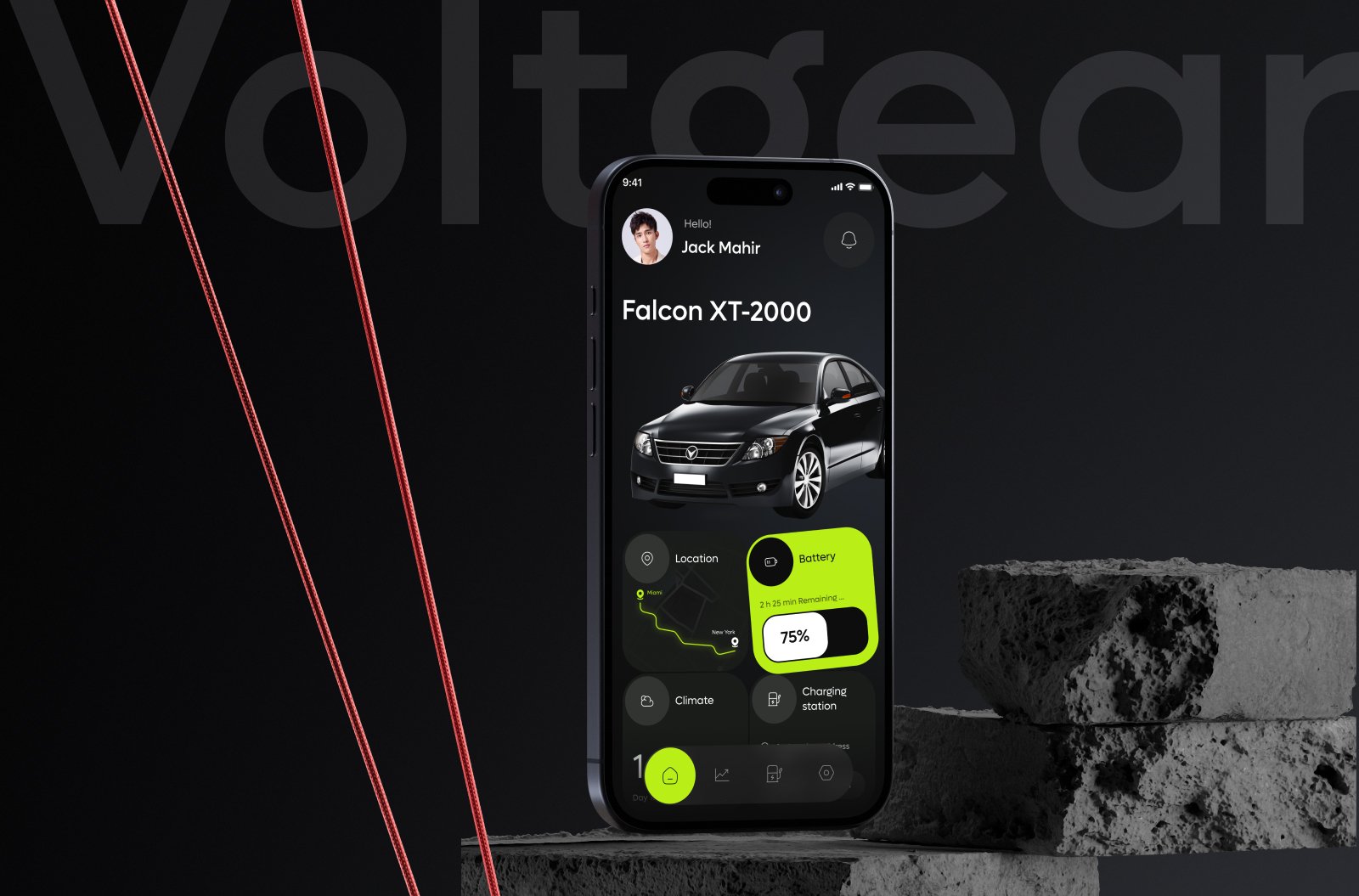 Electric vehicle tracking app