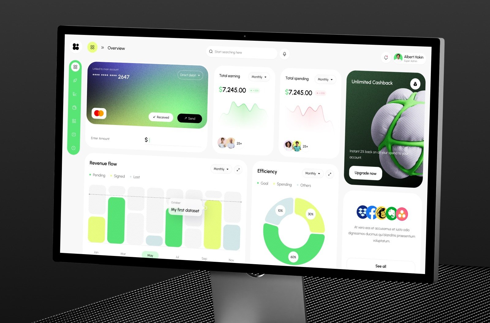 Finance dashboard design